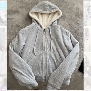 Fluffy zip up jacket